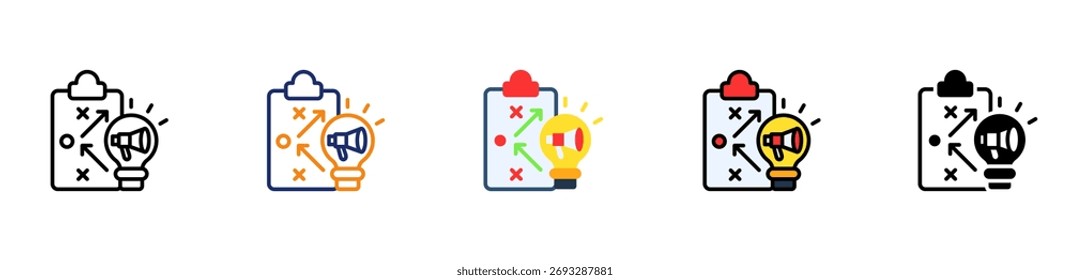 Marketing Plan Icon Multiple Style Vector Illustration