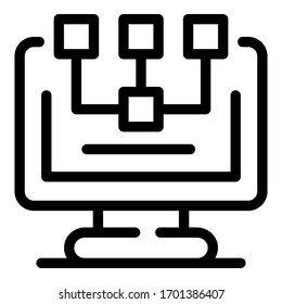 Icono del plan de marketing. Icono de vector de plan de marketing de esquema para diseño web aislado en fondo blanco