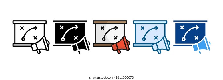 Marketing Plan Icon Set Multiple Style Collection
