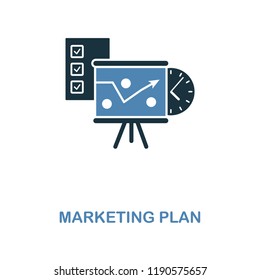 Marketing Plan icon in two colors. Creative style design from online marketing collection. UX and UI. Pixel perfect marketing plan icon. For web design, apps, software, printing usage.