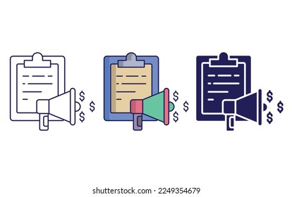 Ilustración vectorial de icono del plan de marketing