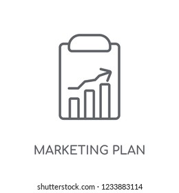 marketing plan linear icon. Modern outline marketing plan logo concept on white background from General collection. Suitable for use on web apps, mobile apps and print media.