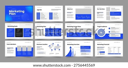  Marketing Plan Presentation Template with Clean Corporate Layout