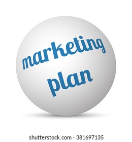 Marketing Plan text 3d sphere ball