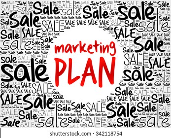 Marketing Plan word cloud background, business concept
