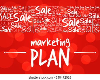 Marketing Plan word cloud background, business concept