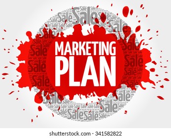 Marketing Plan word cloud, business concept background