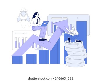 Marketing planning business characters flat vector concept operation hand drawn illustration
