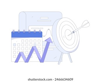 Marketing planning business characters flat vector concept operation hand drawn illustration
