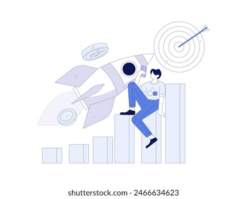 Marketing planning business characters flat vector concept operation hand drawn illustration
