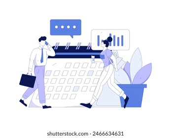 Marketing planning business characters flat vector concept operation hand drawn illustration
