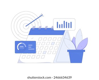 Marketing planning business characters flat vector concept operation hand drawn illustration
