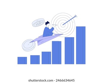 Marketing planning business characters flat vector concept operation hand drawn illustration
