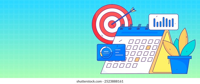 Marketing planning business characters flat vector concept operation hand drawn illustration
