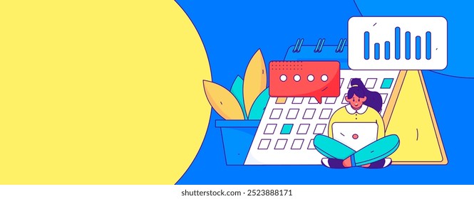 Marketing planning business characters flat vector concept operation hand drawn illustration
