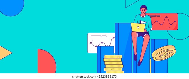 Marketing planning business characters flat vector concept operation hand drawn illustration
