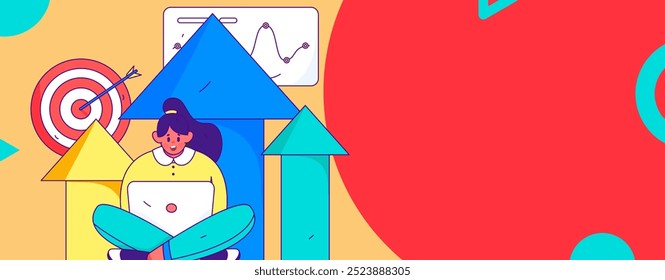 Planificación de marketing personajes de negocios concepto de Vector plano operación ilustración dibujada a mano
