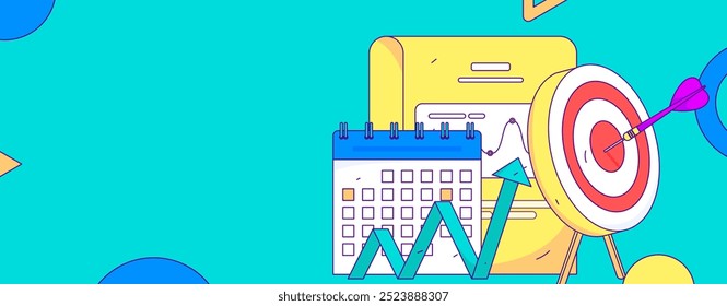 Marketing planning business characters flat vector concept operation hand drawn illustration
