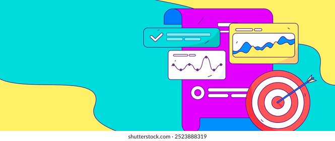 Marketing planning business characters flat vector concept operation hand drawn illustration
