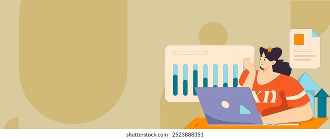 Marketing planning business characters flat vector concept operation hand drawn illustration
