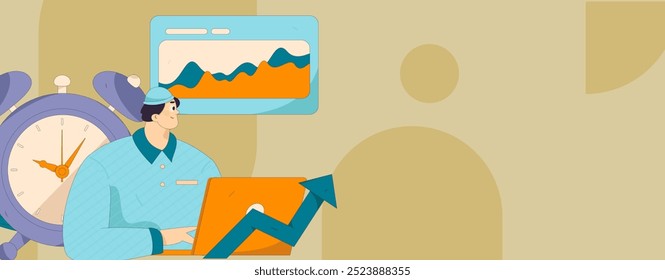 Marketing planning business characters flat vector concept operation hand drawn illustration
