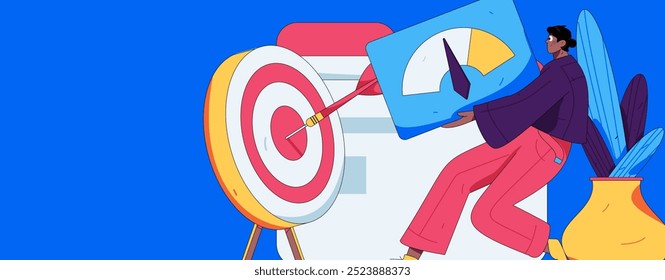 Marketing planning business characters flat vector concept operation hand drawn illustration
