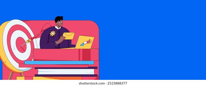 Marketing planning business characters flat vector concept operation hand drawn illustration
