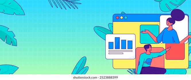 Marketing planning business characters flat vector concept operation hand drawn illustration
