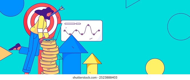 Marketing planning business characters flat vector concept operation hand drawn illustration
