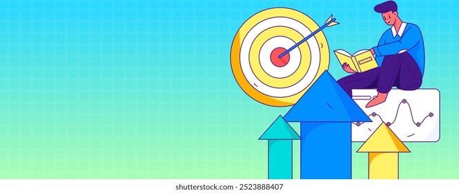 Marketing planning business characters flat vector concept operation hand drawn illustration
