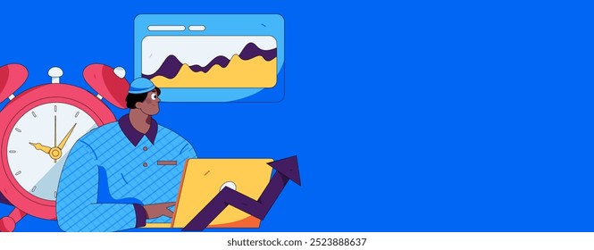 Marketing planning business characters flat vector concept operation hand drawn illustration
