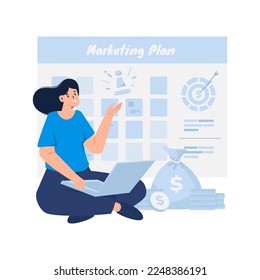 Marketing planning strategy flat illustration design