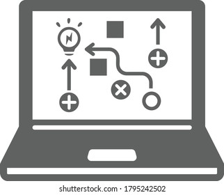 Marketing, planning, strategy gray icon