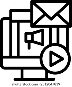 Marketing Platform Vector Line Icon Element