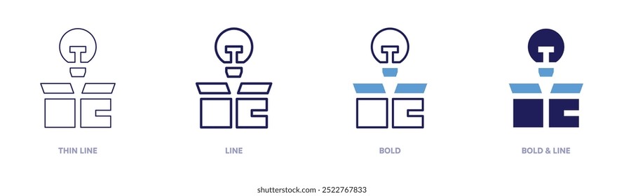 Marketing platforms icon in 4 different styles. Thin Line, Line, Bold, and Bold Line. Duotone style. Editable stroke.