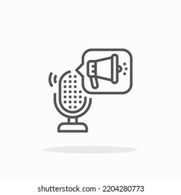 Marketing Podcast line icon. Editable stroke and pixel perfect. Can be used for digital product, presentation, print design and more.