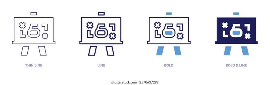 Marketing positioning icon in 4 different styles. Thin Line, Line, Bold, and Bold Line. Duotone style. Editable stroke.