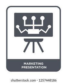 marketing presentation icon vector on white background, marketing presentation trendy filled icons from Marketing collection, marketing presentation simple element illustration