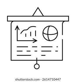 marketing presentation line icon vector. marketing presentation sign. isolated contour symbol black illustration