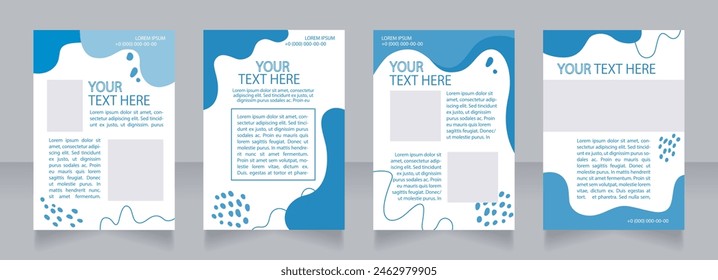 Diseño de diseño de folleto en blanco de gestión de procesos de marketing. Software. Conjunto de Plantillas de póster de Vertical con espacio de copia vacío para texto. Colección de informes corporativos prefabricados. Páginas de papel de folleto editables