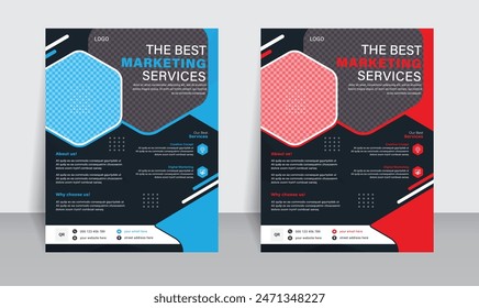 Marketing professional vector flyer template design.