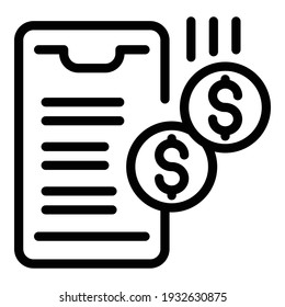 Marketing profit icon. Outline marketing profit vector icon for web design isolated on white background