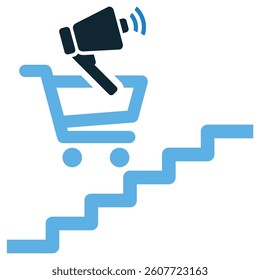 Marketing progress icon vector. Symbol for growth, achievement, and development. Ideal for strategy plans, reports, and promotional presentations.