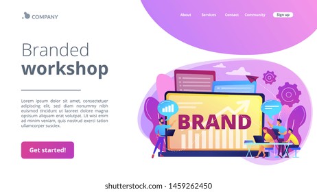 Marketing and promotional campaign. Brand awareness building. Branded workshop. workshop organized by brand, useful marketing event concept. Website homepage landing web page template.