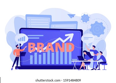 Marketing And Promotional Campaign. Brand Awareness Building. Branded Workshop. Workshop Organized By Brand, Useful Marketing Event Concept. Pink Coral Blue Vector Isolated Illustration