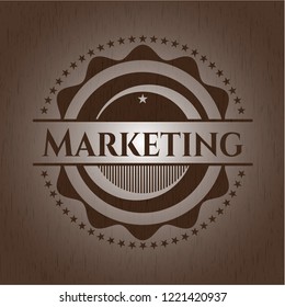Marketing realistic wood emblem