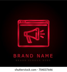 Marketing red chromium metallic logo