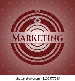 Marketing red emblem. Retro