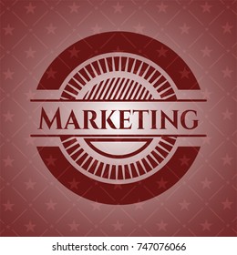 Marketing red emblem. Retro