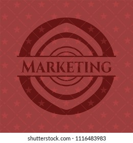 Marketing red emblem. Vintage.